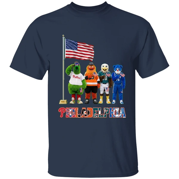philadelphia sports team mascots patriotic salute shirt navy