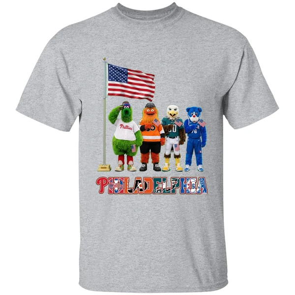 Philadelphia Sports Team Mascots Patriotic Salute Shirt - Image 9