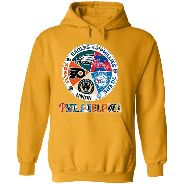 Philadelphia Teams Flyers Eagles Phillies 76 Ers Union Hoodie