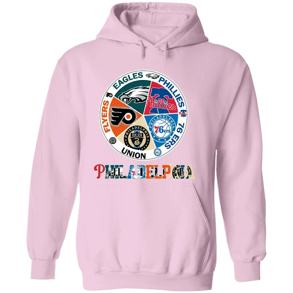 Philadelphia Teams Flyers Eagles Phillies 76 Ers Union Hoodie - Image 5