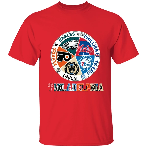 Philadelphia Teams Flyers Eagles Phillies 76 Ers Union Shirt - Image 4