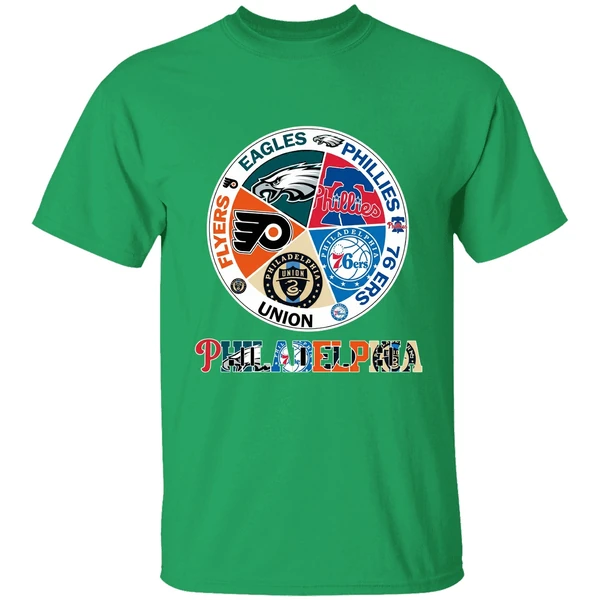 Philadelphia Teams Flyers Eagles Phillies 76 Ers Union Shirt - Image 8