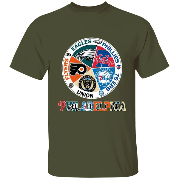 Philadelphia Teams Flyers Eagles Phillies 76 Ers Union Shirt - Image 9