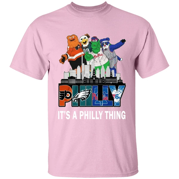 philly city mascots philly it s a philly thing 4 team sports shirt lightpink
