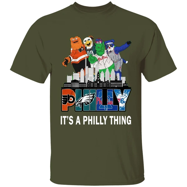 Philly City Mascots Philly It S A Philly Thing 4 Team Sports Shirt - Image 4