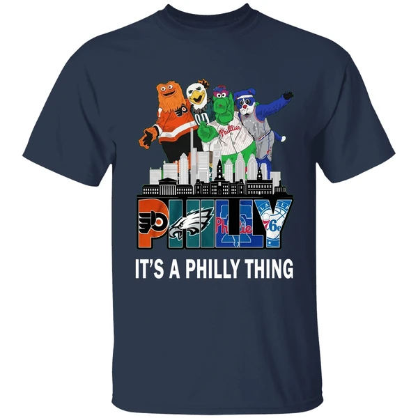 philly city mascots philly it s a philly thing 4 team sports shirt navy