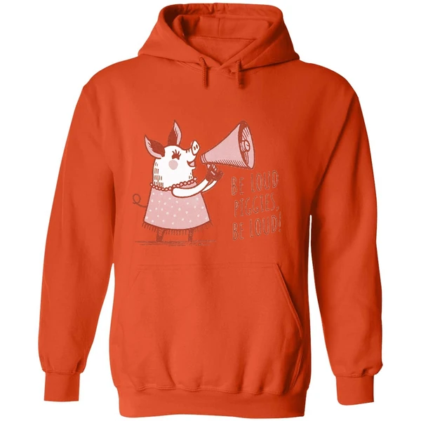 Pig With Megaphone Cute Pink Don't Be Quiet Piggy Be Loud Piggies Hoodie - Image 6