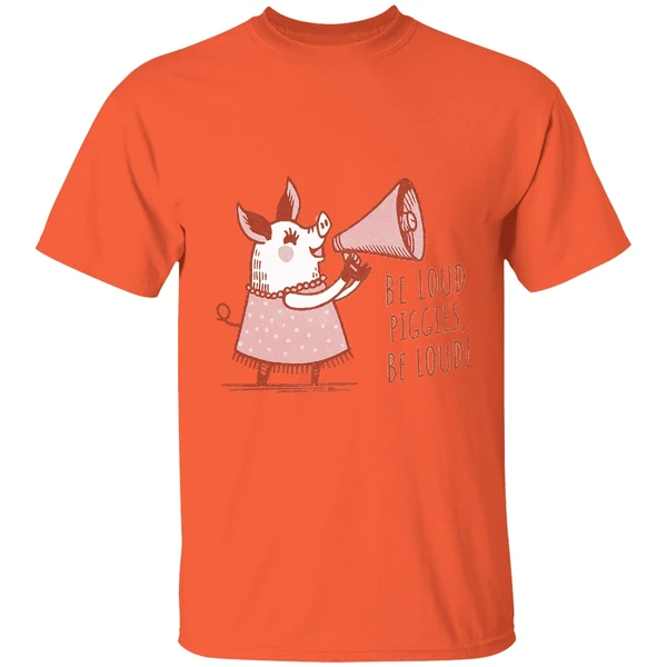 Pig With Megaphone Cute Pink Don't Be Quiet Piggy Be Loud Piggies Shirt - Image 5