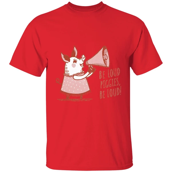 Pig With Megaphone Cute Pink Don't Be Quiet Piggy Be Loud Piggies Shirt - Image 6