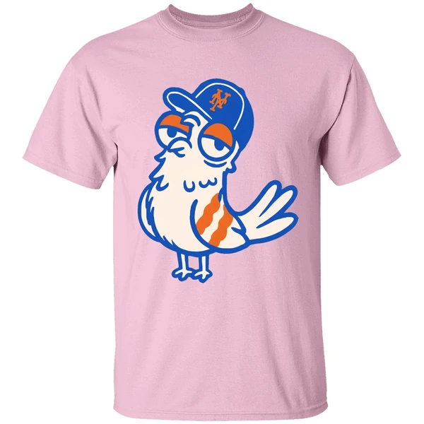 pigeon new york mets baseball mascot shirt lightpink