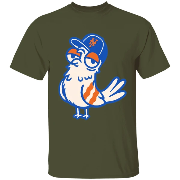 pigeon new york mets baseball mascot shirt militarygreen