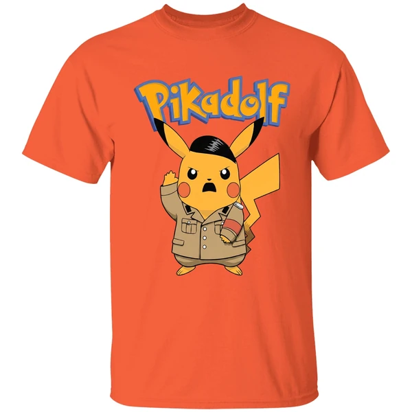 pikadolf pokemon pikachu adolf hitler shirt orange