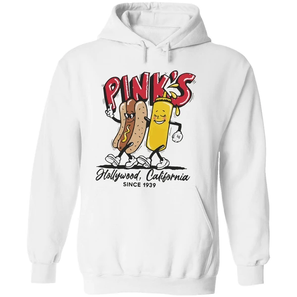 Pinks Hot Dogs Hollywood California Since 1939 Hoodie - Image 8