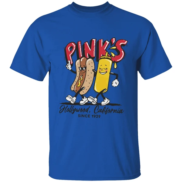 pinks hot dogs hollywood california since 1939 shirt royalblue