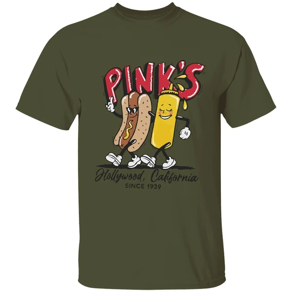 Pinks Hot Dogs Hollywood California Since 1939 Shirt - Image 9
