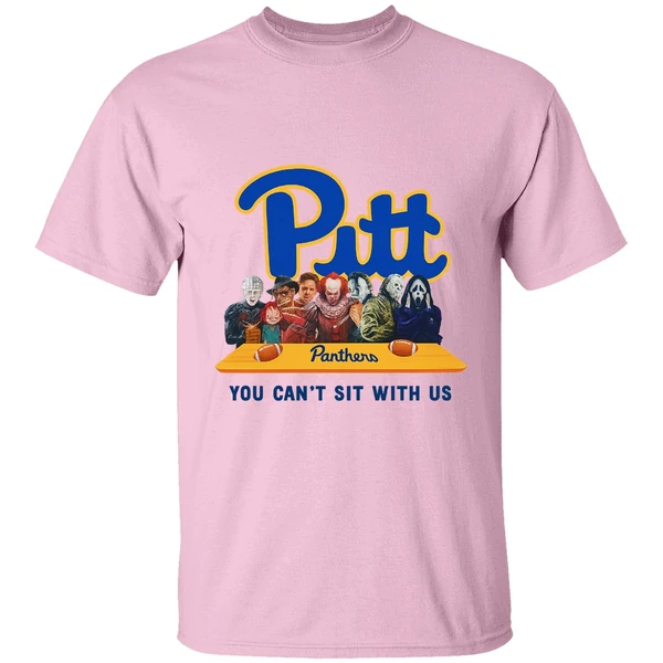 Pitt Panthers Horror Movie Characters You Cant Sit With Us Shirt - Image 2