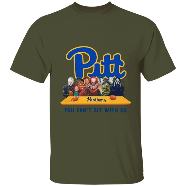 Pitt Panthers Horror Movie Characters You Cant Sit With Us Shirt - Image 3