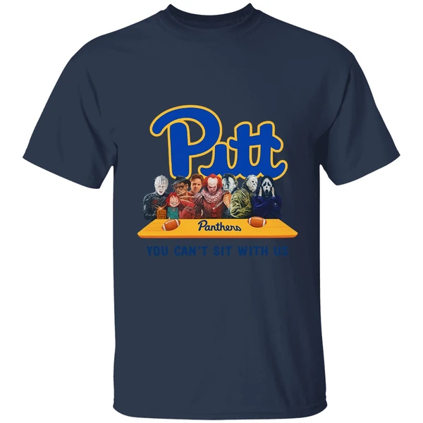 Pitt Panthers Horror Movie Characters You Cant Sit With Us Shirt - Image 4