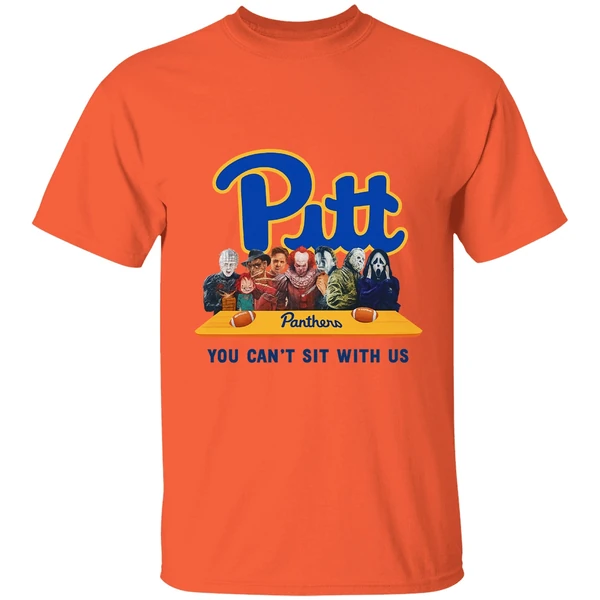 Pitt Panthers Horror Movie Characters You Cant Sit With Us Shirt - Image 5