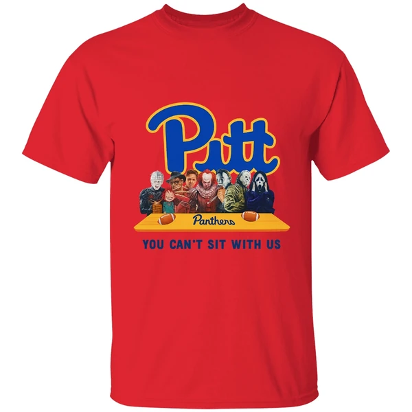 Pitt Panthers Horror Movie Characters You Cant Sit With Us Shirt - Image 6
