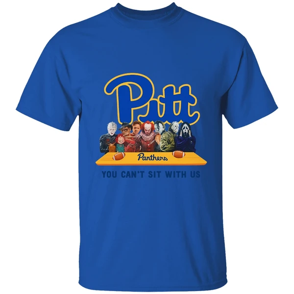 Pitt Panthers Horror Movie Characters You Cant Sit With Us Shirt - Image 7