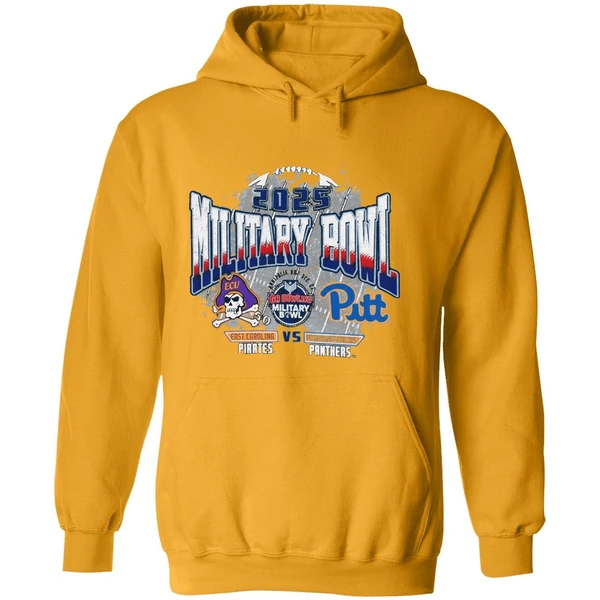 Pittsburgh Panthers Vs East Carolina Pirates 2025 Military Bowl Dueling Helmets Hoodie