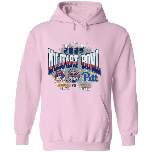 Pittsburgh Panthers Vs East Carolina Pirates 2025 Military Bowl Dueling Helmets Hoodie - Image 5