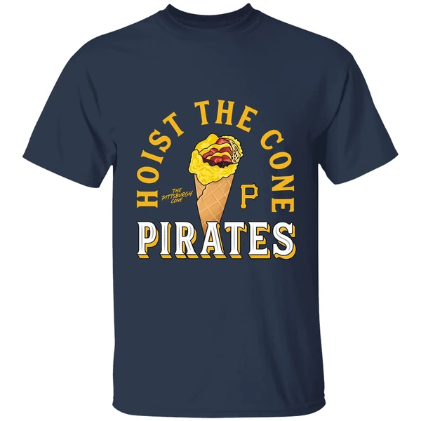 pittsburgh pirates hoist the cone food shirt navy