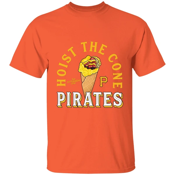pittsburgh pirates hoist the cone food shirt orange