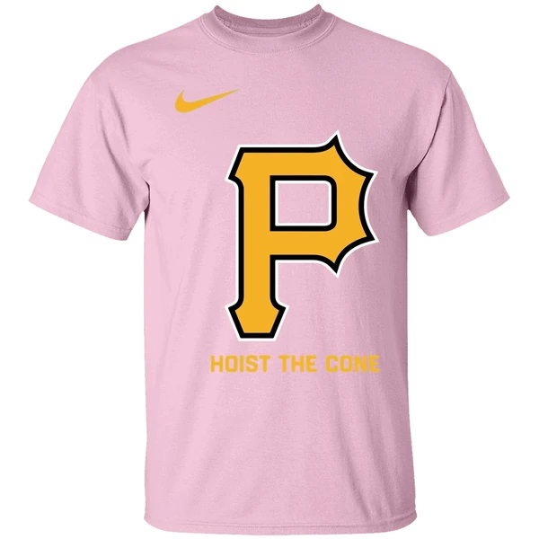 pittsburgh pirates hoist the cone shirt lightpink