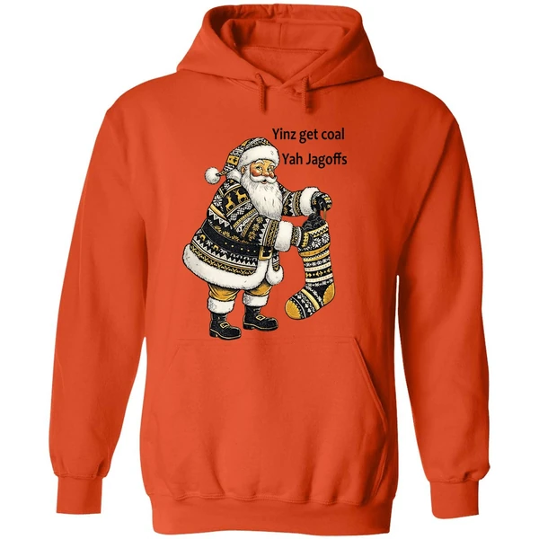 Pittsburgh Santa With Stocking Full Of Coal Yinz Get Coal Yah Jagoffs Christmas Hoodie - Image 6