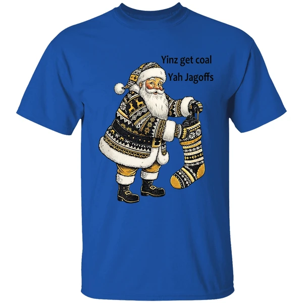 Pittsburgh Santa With Stocking Full Of Coal Yinz Get Coal Yah Jagoffs Christmas Shirt - Image 5