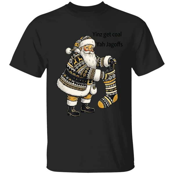 Pittsburgh Santa With Stocking Full Of Coal Yinz Get Coal Yah Jagoffs Christmas Shirt - Image 7