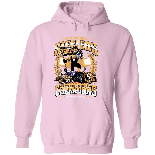 Pittsburgh Steelers 2025 Afc North Champions Mascot Hoodie - Image 5