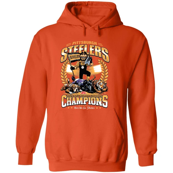 Pittsburgh Steelers 2025 Afc North Champions Mascot Hoodie - Image 6