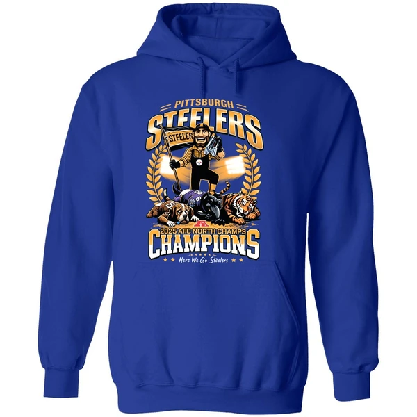 Pittsburgh Steelers 2025 Afc North Champions Mascot Hoodie - Image 7