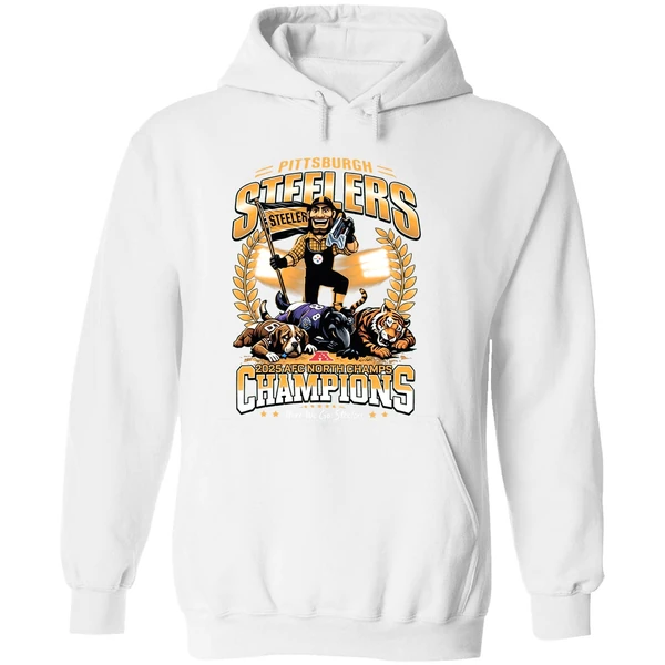 Pittsburgh Steelers 2025 Afc North Champions Mascot Hoodie - Image 8