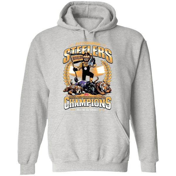 Pittsburgh Steelers 2025 Afc North Champions Mascot Hoodie - Image 9