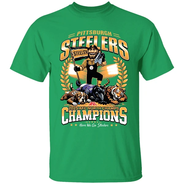 Pittsburgh Steelers 2025 Afc North Champions Mascot Shirt - Image 2