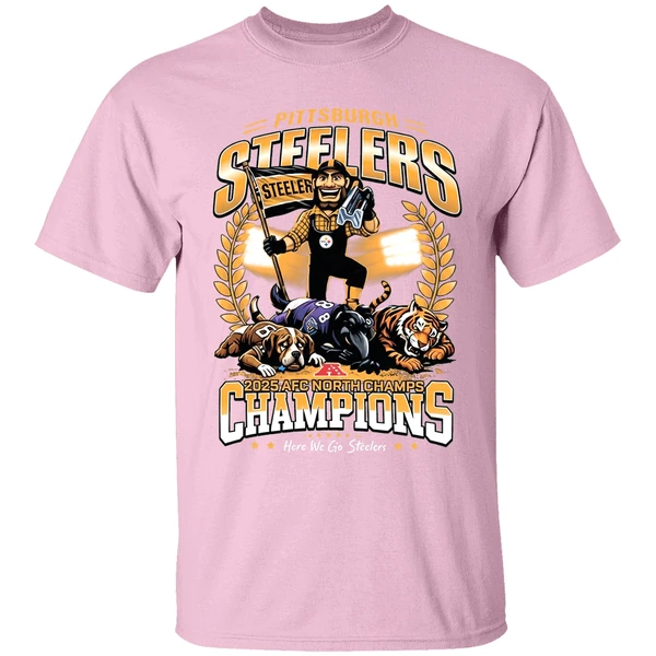 Pittsburgh Steelers 2025 Afc North Champions Mascot Shirt - Image 3