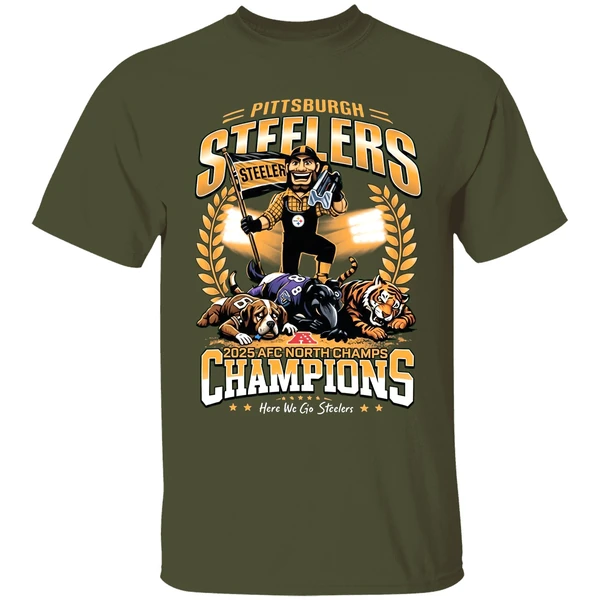 Pittsburgh Steelers 2025 Afc North Champions Mascot Shirt - Image 4