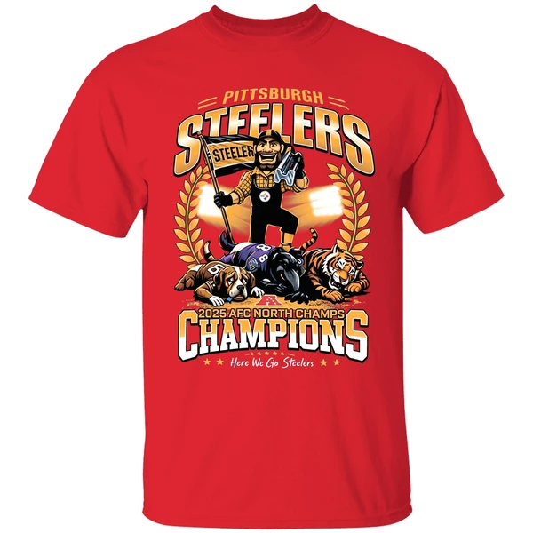 Pittsburgh Steelers 2025 Afc North Champions Mascot Shirt - Image 7