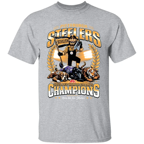 Pittsburgh Steelers 2025 Afc North Champions Mascot Shirt - Image 9