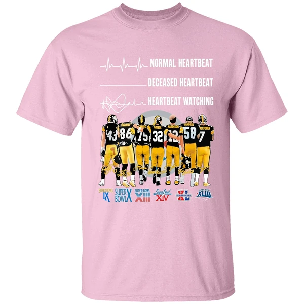 pittsburgh steelers normal heartbeat deceased heartbeat heartbeat watching shirt lightpink