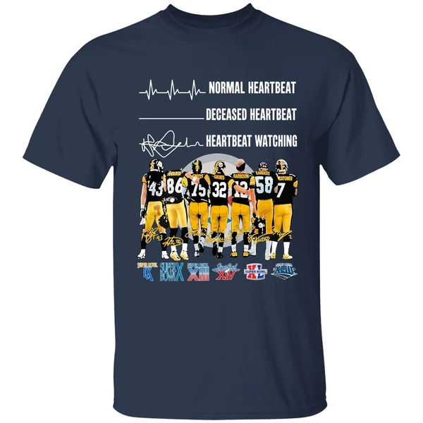 Pittsburgh Steelers Normal Heartbeat Deceased Heartbeat Heartbeat Watching Shirt - Image 5