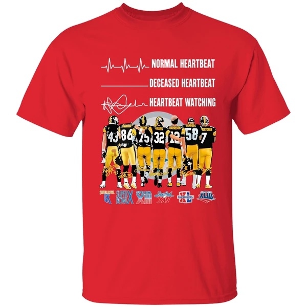 Pittsburgh Steelers Normal Heartbeat Deceased Heartbeat Heartbeat Watching Shirt - Image 7