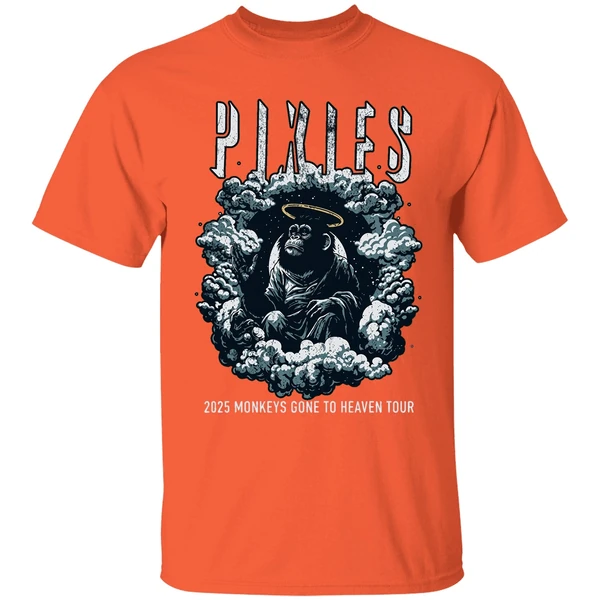 pixies 2025 monkeys gone to heaven tour shirt orange