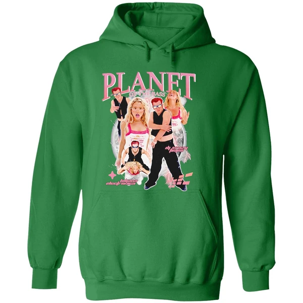Planet Of The Bass Dj Crazy Times And Ms Biljana Electronica Hoodie - Image 2