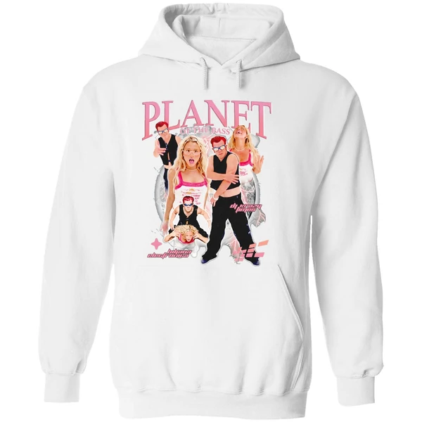 Planet Of The Bass Dj Crazy Times And Ms Biljana Electronica Hoodie - Image 8