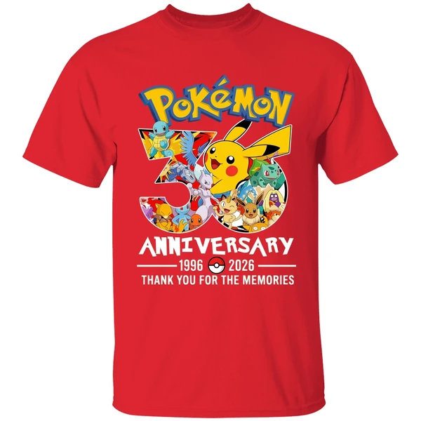 Pokemon 30th Anniversary 1996 2026 Thank You For The Memories Shirt - Image 7